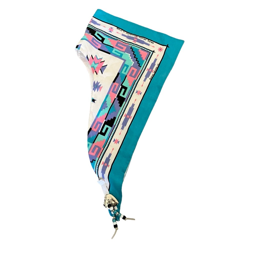 VTG Springs Industries Bandana Aztec Southwestern Print USA Made Jeweled Decor - Picture 9 of 13